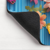 LEUCHTEND BUNTE BLUMEN UND SCHMETTERLINGE MOUSEPAD (Ecke)