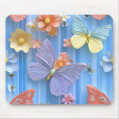 LEUCHTEND BUNTE BLUMEN UND SCHMETTERLINGE MOUSEPAD (Vorne)