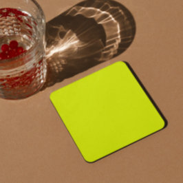 leuchtend farbig fluoreszierender gelber Hintergru Rechteckiger Pappuntersetzer
