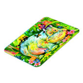 leuchtend farbige Nilpferde und Vögel Magnet (Linke Seite)