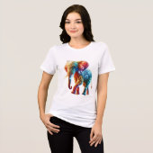 leuchtend farbiger Elefant Tri-Blend Shirt (Vorderseite voll)