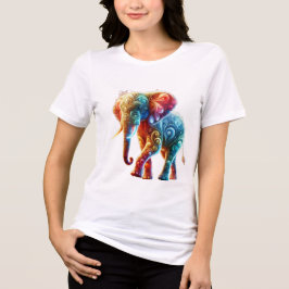 leuchtend farbiger Elefant Tri-Blend Shirt