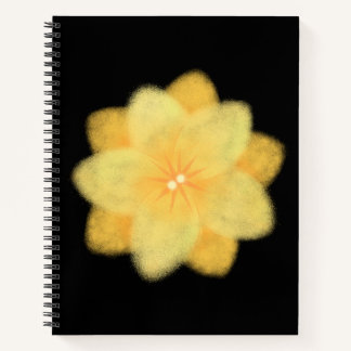 Leuchtend gelbes florales Spiralnotizbuch – Elegan Notizblock
