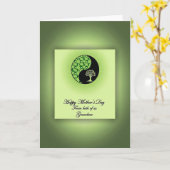 Leuchtend Grüne Blatt Mutter Karte (Gelbe Blume)