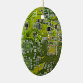 Leuchtend grüne Computergehäuse Keramik Ornament (Rechts)