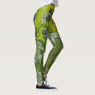 Leuchtend grüne Computergehäuse Leggings