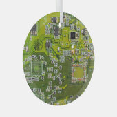 Leuchtend grüne Computergehäuse Ornament Aus Glas (Vorderseite Rechts)