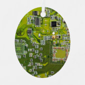 Leuchtend grüne Computergehäuse Ornament Aus Metall (Vorderseite)