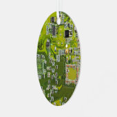 Leuchtend grüne Computergehäuse Ornament Aus Metall (Vorderseite links)