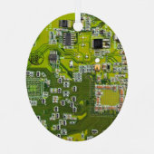 Leuchtend grüne Computergehäuse Ornament Aus Metall (Rückseite)