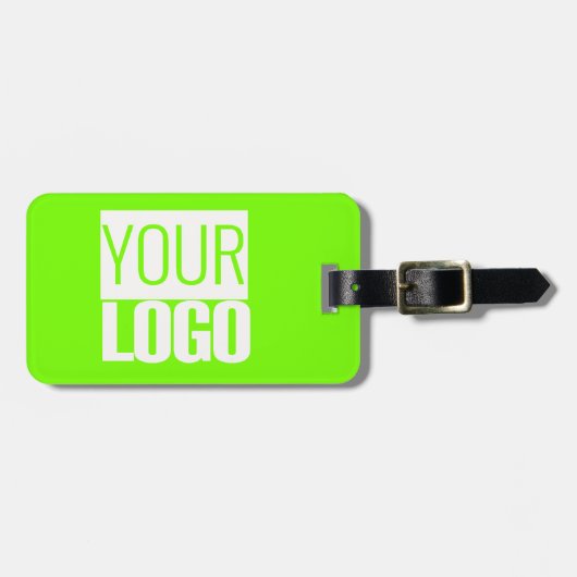 Leuchtend grüne Vollfarbe - Ihr Logo Gepäckanhänger (Vorderseite horizontal)