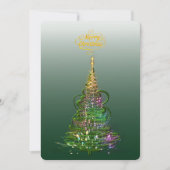 Leuchtend grüner Weihnachtsbaum Flache Weihnachtsk Einladung (Vorderseite)