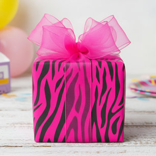 Leuchtend Rosa Kleiner Zebradruck Geschenkpapier