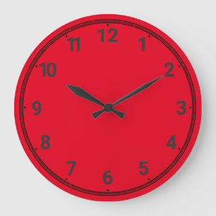 Leuchtend Rot Große Wanduhr
