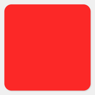 Leuchtend Rot Quadratischer Aufkleber