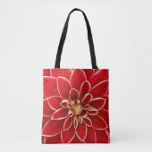 Leuchtend rote Dahlie Tasche (Vorderseite)