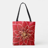 Leuchtend rote Dahlie Tasche (Rückseite)