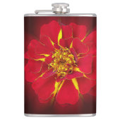 leuchtend rote Ringelblume Flachmann (Vorderseite)