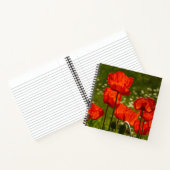 Leuchtend rotes Mohnfeld Notizblock (Innenseite)