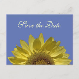 leuchtend sommergelbe Sonnenblume Save the Date Ankündigungspostkarte