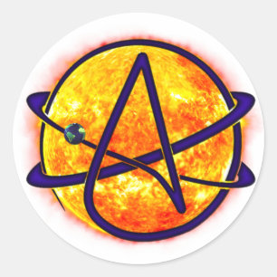 Leuchtend Sun Atheist Symbol Runder Aufkleber
