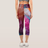 Leuchtende Abstrakte Gewebepapierschichten Capri Leggings (Rückseite)