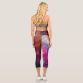 Leuchtende Abstrakte Gewebepapierschichten Capri Leggings (Rückseite)