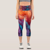 Leuchtende Abstrakte Gewebepapierschichten Capri Leggings (Vorderseite)