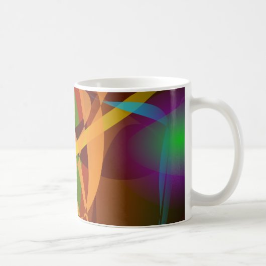 Leuchtende abstrakte Kunst Browns Digital Kaffeetasse (Rechts)