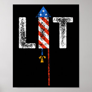 Leuchtende amerikanische patriotische Feuerwerkskö Poster
