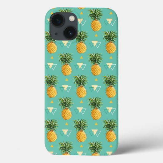 Leuchtende Ananas auf geometrischem Muster Case-Mate iPhone Hülle (Rückseite)