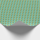 Leuchtende Ananas auf geometrischem Muster Geschenkpapier (Ecke)