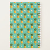 Leuchtende Ananas auf geometrischem Muster Planer (Rückseite)