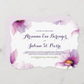 Leuchtende Aquarell-Pfingstrosen Einladung (Vorne/Hinten)