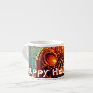 Leuchtende Augen Jack-o-Lantern Halloween-Kunst Espressotasse