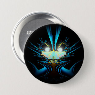 Leuchtende Augen Leuchtende blaue Kreatur Button