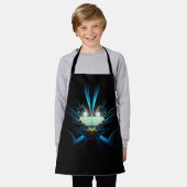 Leuchtende Augen Leuchtende blaue Kreatur Schürze (Getragen)