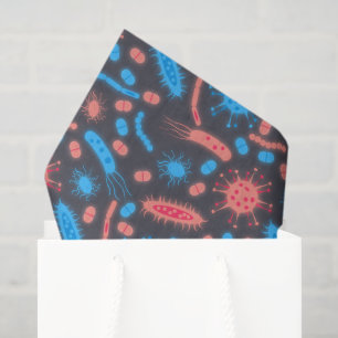 Leuchtende Bakterien Mikroorganismus pink blau Seidenpapier