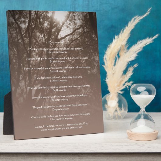 leuchtende Bäume "Mach es trotzdem!" Fotoplatte (Seite)