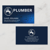 Leuchtende blaue Flutwassertropfen Visitenkarte (Vorne/Hinten)