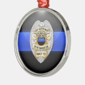 Leuchtende blaue Linie - Schaltfläche und Abzeiche Silbernes Ornament (Links)