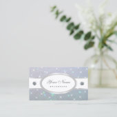 Leuchtende blaue Perlen Glitzer Leuchtsterne Visitenkarte (Stehend Vorderseite)