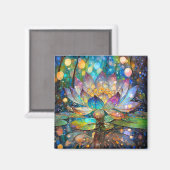Leuchtende blühende Lotusblume Magnet (Vorderseite/Rückseite)