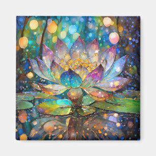 Leuchtende blühende Lotusblume Magnet
