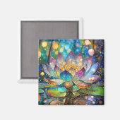 Leuchtende blühende Lotusblume Magnet (Vorderseite/Rückseite)