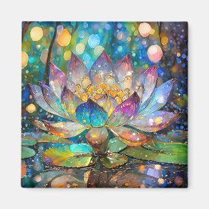 Leuchtende blühende Lotusblume Magnet