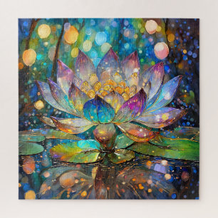 Leuchtende blühende Lotusblume Puzzle