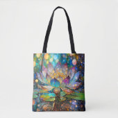 Leuchtende blühende Lotusblume Tasche (Vorderseite)