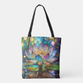 Leuchtende blühende Lotusblume Tasche (Rückseite)
