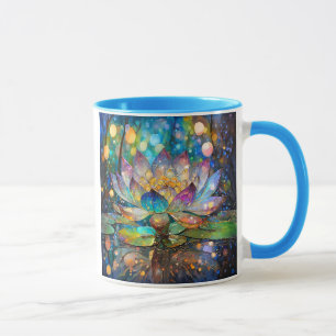 Leuchtende blühende Lotusblume Tasse